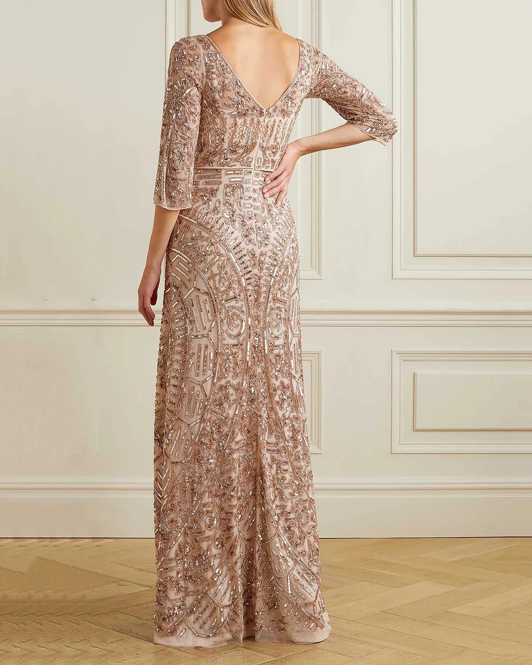 Elegant sequined maxi dress gown
