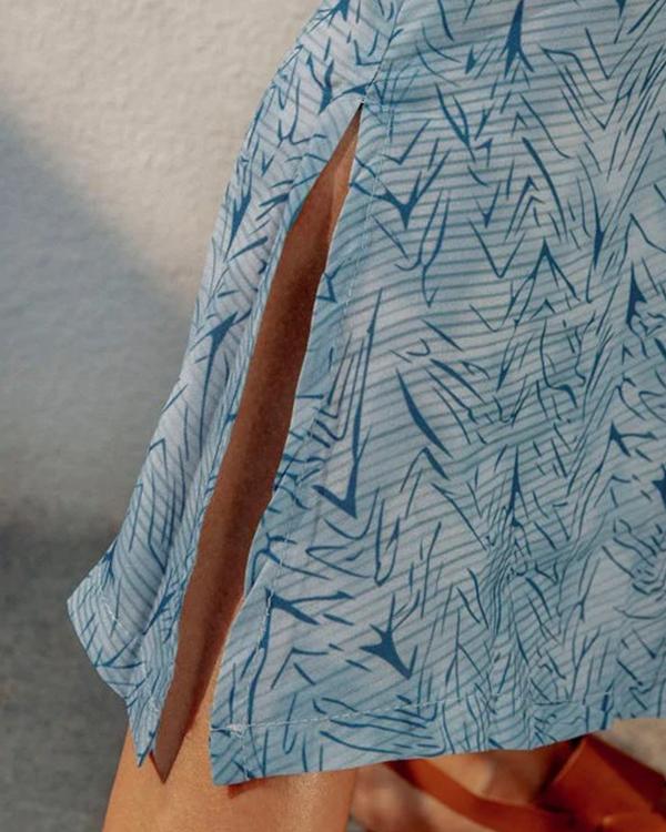 Casual Floral Tunic Round Neckline Shift Dress